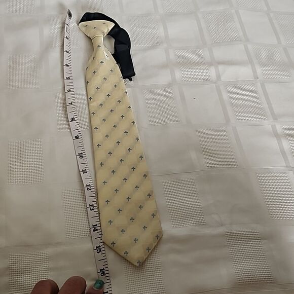 Top Kids Boy's Waist Coat Vest & Tie Size 6 Yellow & Navy Blue - Picture 11 of 16